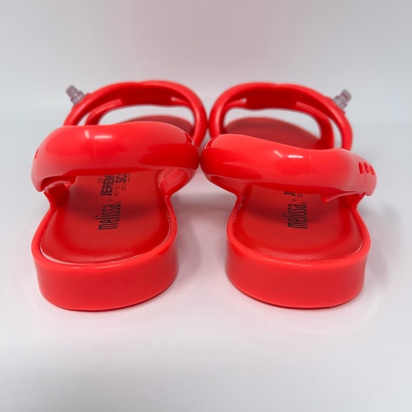 Melissa + Jeremy Scott Womens Tube Slingback Sandals Neon Orange Rubber 5-9 New - Picture 6 of 16